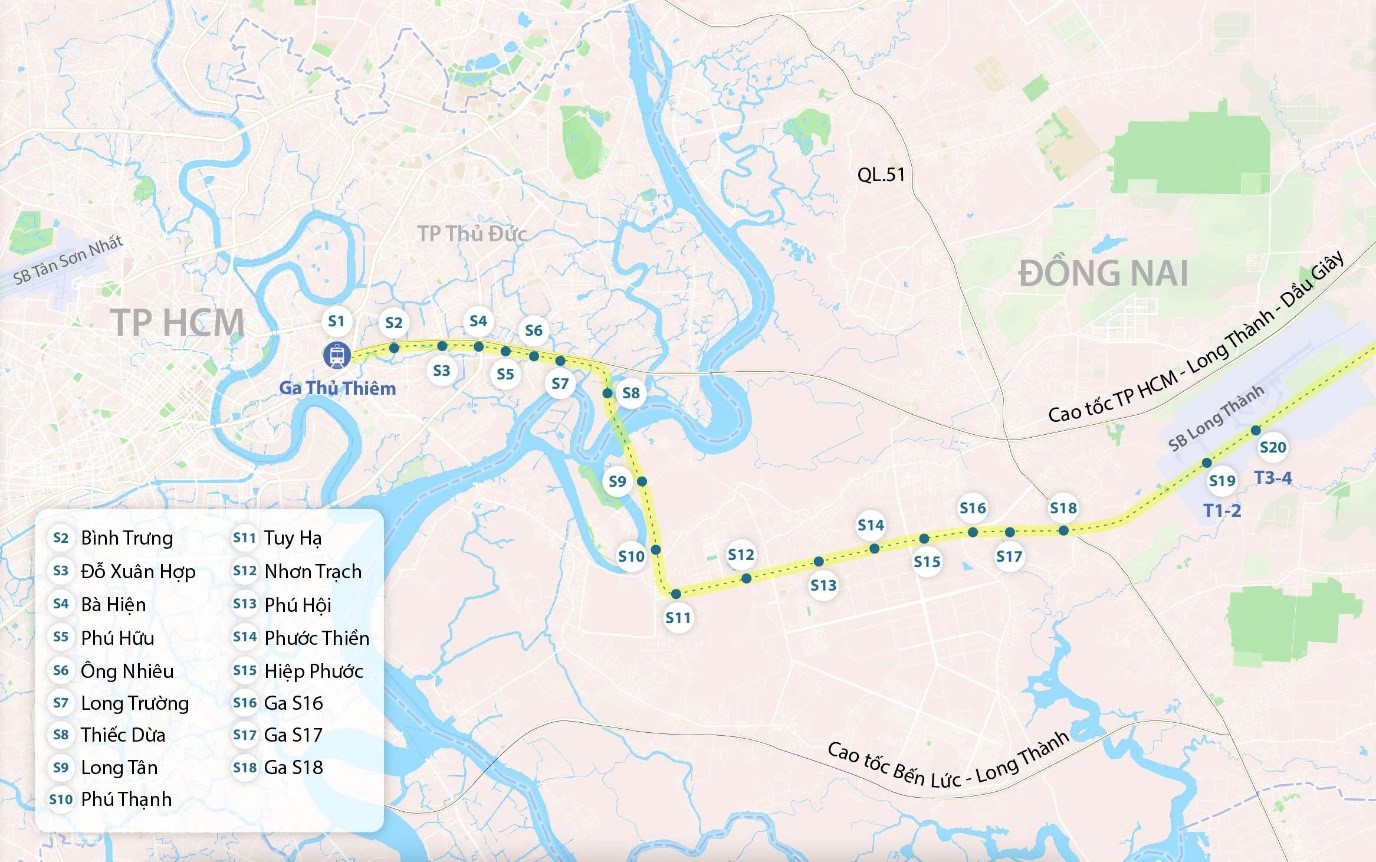 tuyến metro thủ thiêm long thành